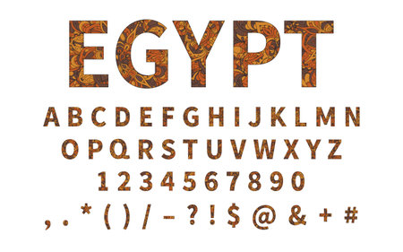 Ethnic font. Ornament alphabet. Vector abc setのイラスト素材