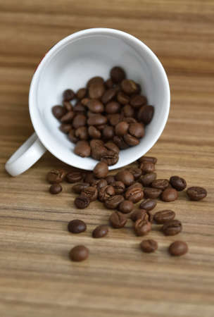 Arabica  coffee roasted beans that are ready to be grinded and brewの写真素材