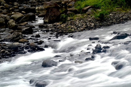 Rocks and the riverの写真素材