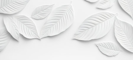 White background with an embossed leaf pattern, a seamless texture for wall decoration or interior design. White abstract wallpaper with a natural leaves motif, close-up shot, 4K resolution, ultra-realistic, high detail, in the style of Agfa Vista Plus 200, stock photography, white paper texture background. --ar 11:5 --v 6.1 Job ID: baa31e2a-7c41-4ebd-8e74-a9b0285f7a3aの素材
