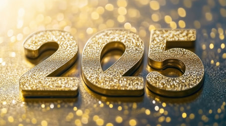 New Year 2025 number with glitter and golden bokeh background, New Year celebration concept. --chaos 30 --ar 16:9 --v 6.1 Job ID: a1df5b34-c4e4-4941-aa0d-27ff725f1571の素材