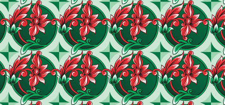 3d circle floral wallpaperのイラスト素材