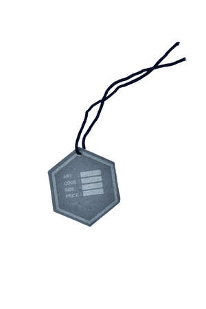 fashion label mockups, Blank tag tied for hang on product for show price or discount isolate on...