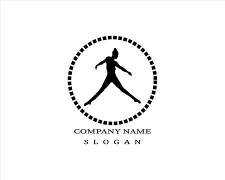 Dance logo vector symbol design. Vector illustrationのイラスト素材