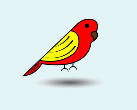 Cute cartoon lovebird. Vector illustration
