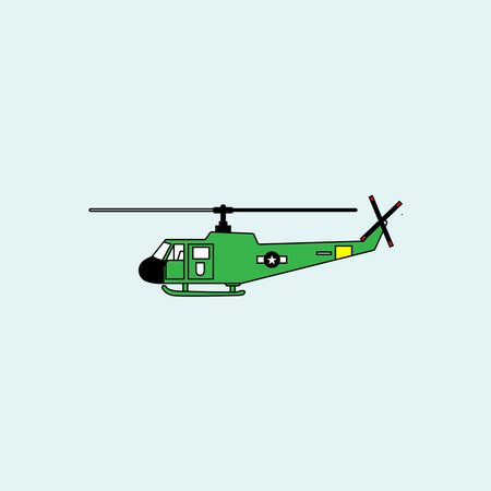Helicopter flat icon. Vector illustration of a military helicopter.の写真素材