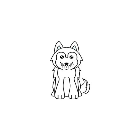 Cartoon Dog icon illustration template for many purpose. Drawing lesson for children. Vector illustrationのイラスト素材