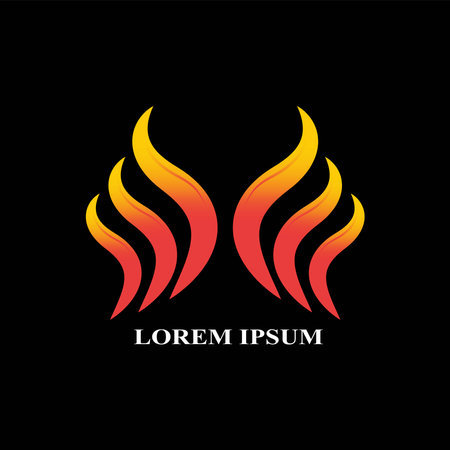 Fire Flame Logo Template vector icon Oil, gas and energy logo conceptのイラスト素材