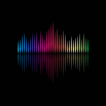 Sound wave vector illustration design template. Audio digital equalizer technology.のイラスト素材
