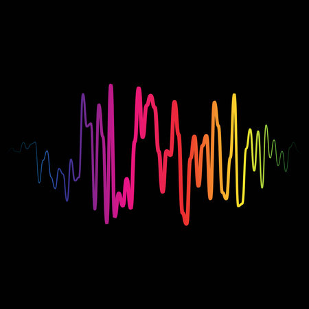 Sound wave. Audio digital equalizer technology. Colorful sound wave on black background