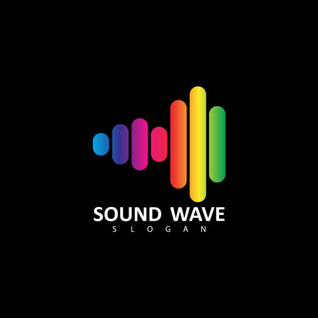 Sound wave logo design vector template. Music wave logo design concept.のイラスト素材