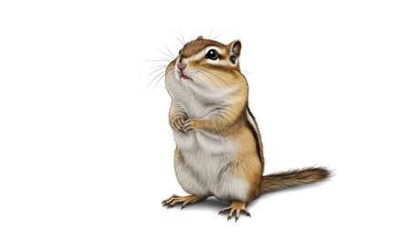 Chipmunk isolated on a white background. 3D illustration.の素材