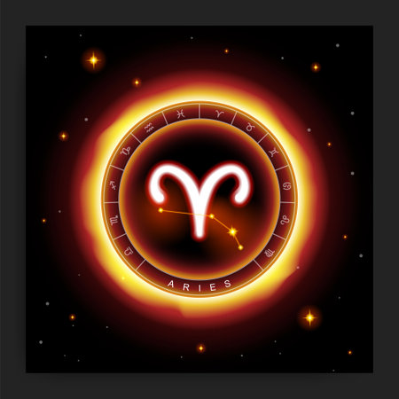Aries zodiac constellation symbol with modern, esoteric and boho styles. Fit for paranormal, tarot...