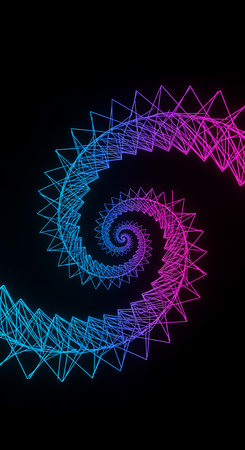 Neon abstract spiral on a dark background. 3d rendering.の素材