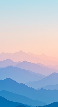 Landscape with mountains in the morning. Vector illustration. Eps 10の素材