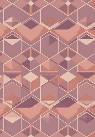 Seamless pattern of geometric shapes in pastel colors. Vector illustration.の素材