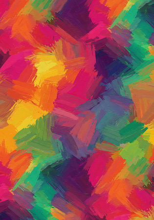 Seamless pattern with multicolored brushstrokes of paintの素材