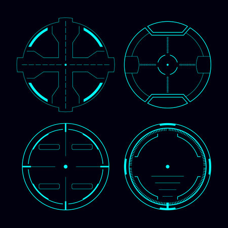 Circle Futuristic Target Elements Scanning crosshairs illustrationのイラスト素材