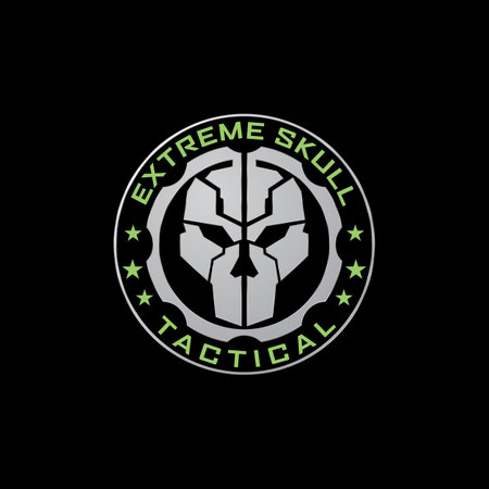 skull logo icon. Extreme tactical gear skull logo designのイラスト素材