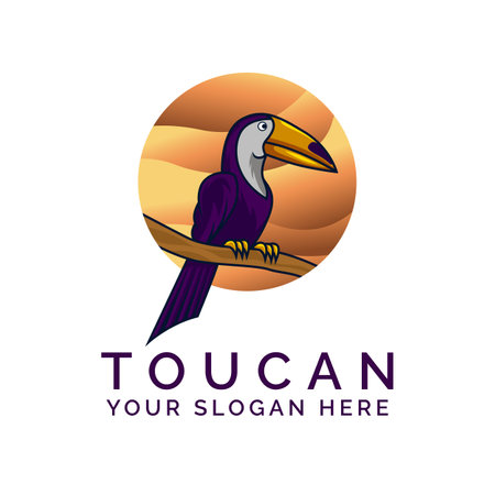 Toucan Bird Logo Design Template Vector Illustrationのイラスト素材