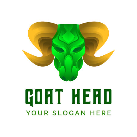 Wild Goat Gradient logo design vector template illustrationのイラスト素材