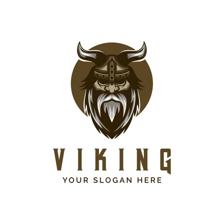 Warrior Viking Old Man logo icon symbol template for labels, emblems, badges or design templateのイラスト素材