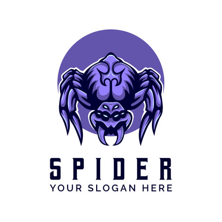 Spider Mascot logo design template vector illustrationのイラスト素材