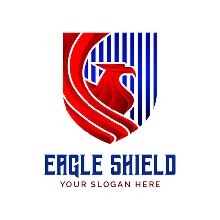 Shield Eagle vector logo design illustration templateのイラスト素材