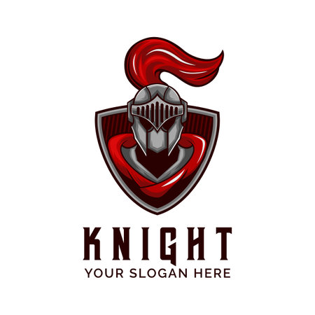 Knight Warrior Logo Design Vector Mascot templateのイラスト素材