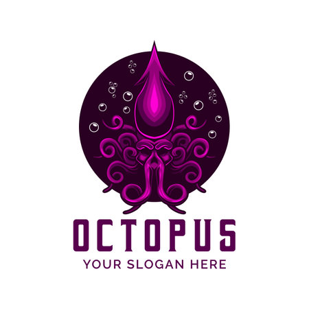 Octopus Logo Design Vector Mascot templateのイラスト素材