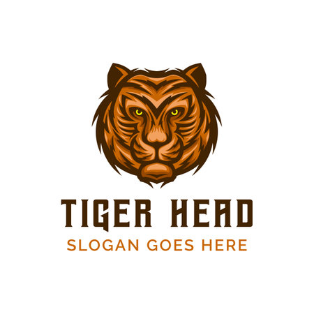 Logo Tiger Head design vector illustration in vintage styleのイラスト素材