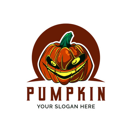 Pumpkin Head Logo vector illustration templateのイラスト素材