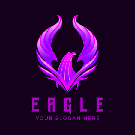 Eagle Falcon Gradient color vector mascot design templateのイラスト素材