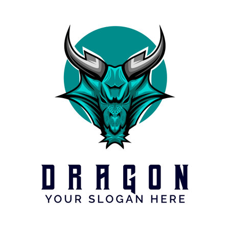 Dragon Head logo icon symbol modern style templateのイラスト素材