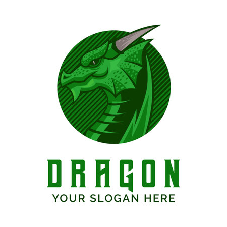 Head of Dragon Logo Design Vector Mascot templateのイラスト素材