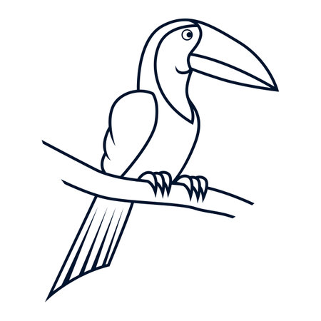 Toucan Vector Black And White Bird Logo Design Template Illustrationのイラスト素材