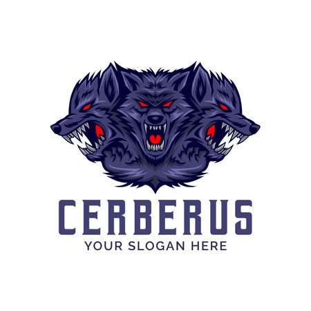 Cerberus Head Logo Vector Mascot templateのイラスト素材