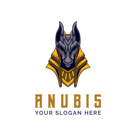 Anubis Mascot Logo Design Vector Template Illustrationのイラスト素材