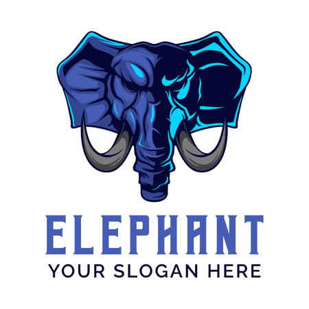 Elephant Head Logo Vector Mascot templateのイラスト素材