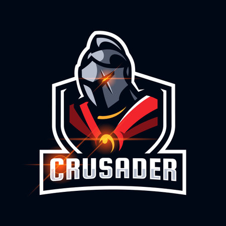 crusader spartan roman helmet e-sport logo templateのイラスト素材