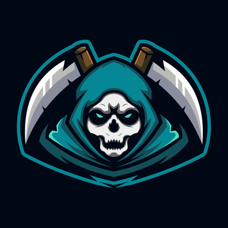 Grim reaper e-sport logo design illustrationのイラスト素材