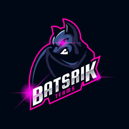 Bat angry e-sport logo template illustrationのイラスト素材