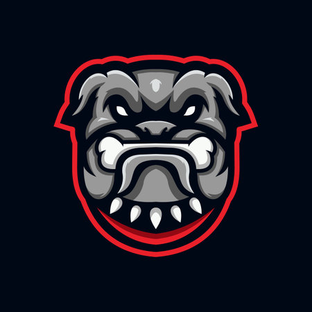 Bulldog e-sport logo illustration templateのイラスト素材