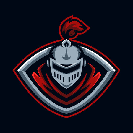 knight e-sport logo design template illustrationのイラスト素材