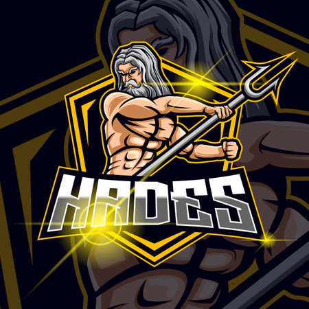 Hades E-Sport logo Design Template vector mascotのイラスト素材