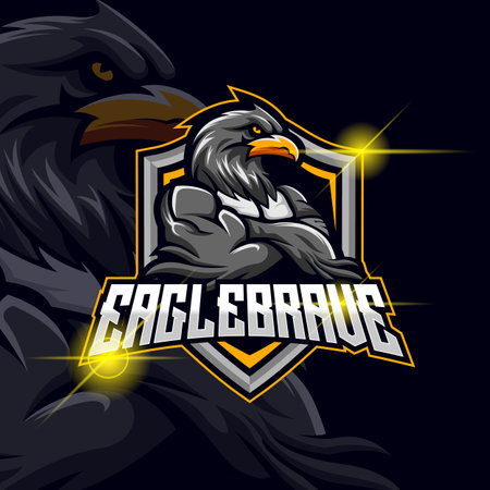 Eagle E-sport Logo Design Template vector illustrationのイラスト素材