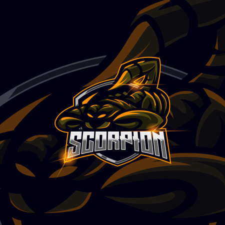 Scorpion E-sport mascot logo vector design templateのイラスト素材