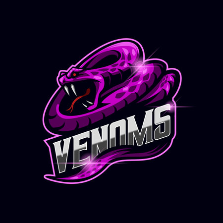 Snake E-sport Mascot logo template design vector illustrationのイラスト素材