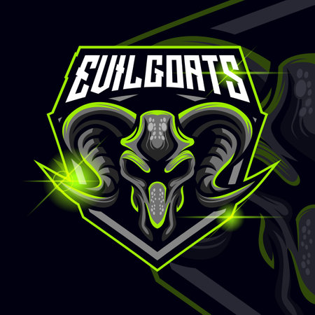 Goats E-sport mascot Logo Template Design templateのイラスト素材