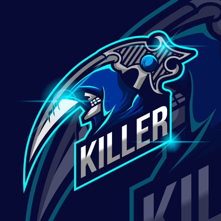 Reaper Mascot Killer Esport Logo Templateのイラスト素材
